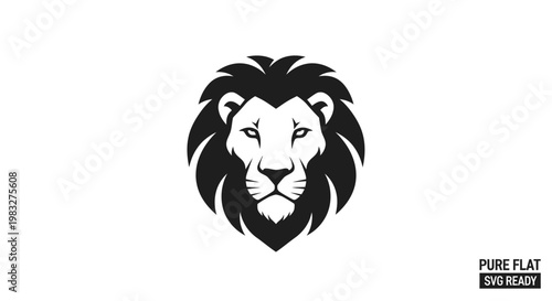Stylized lion head logo in black and white on a white background.