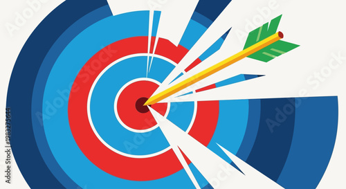 Arrow hitting the bullseye of a target.