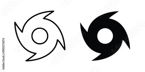 Hurricane icon Flat and linear stroke vector design isolated illustration.