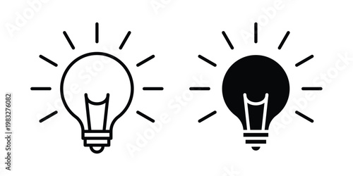 Idea icon Flat and linear stroke vector design isolated illustration.