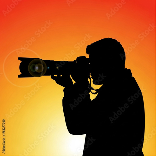 Silhouette of photographer taking a picture.