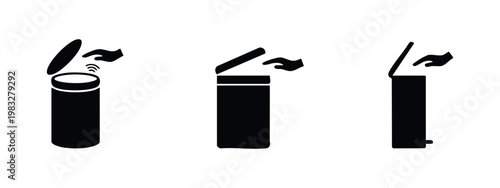 Trash Can Icons with Hands