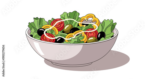Fresh healthy salad in bowl.