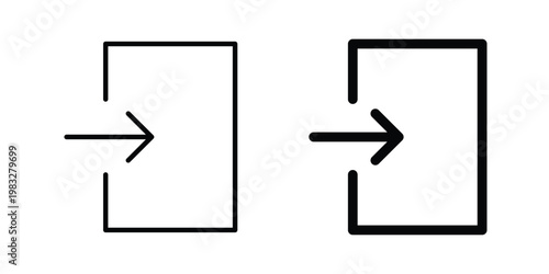 Log in icon Flat and linear stroke vector design isolated illustration.