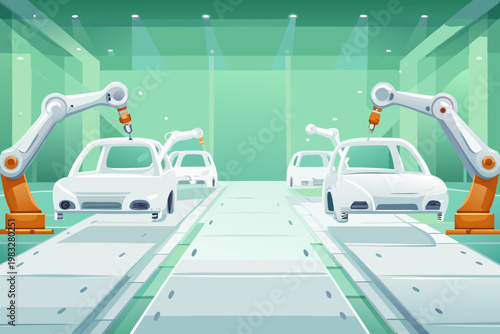 Advanced electric vehicle factory assembly line wi