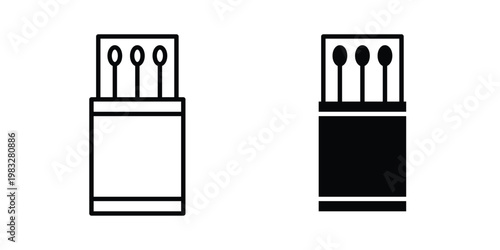 Matches icon Flat and linear stroke vector design isolated illustration.