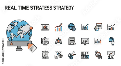 Real Time Global Business Strategy Icons