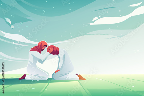 People apologizing and forgiving each other during (1)