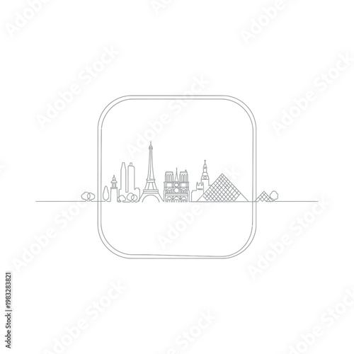 City skyline with famous towers.