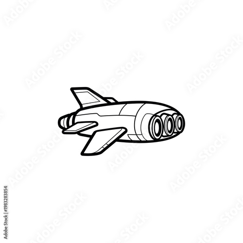 Rocket Ship Spacecraft Illustration Design.
