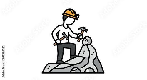 Man wearing hard hat working industrially.