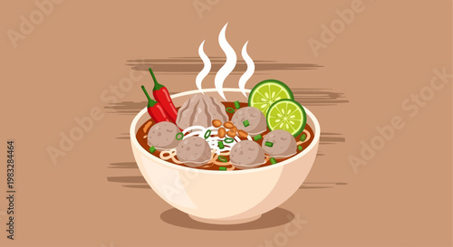 Delicious bowl of noodle soup.