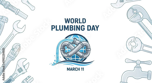 Plumbing tools and equipment logo.