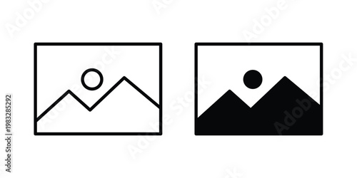 Picture icon Flat and linear stroke vector design isolated illustration.
