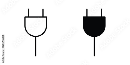Cuadro en lienzo Plug icon Flat and linear stroke vector design isolated illustration
