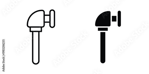 Polisher icon Flat and linear stroke vector design isolated illustration.