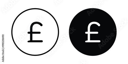 Pound icon Flat and linear stroke vector design isolated illustration.