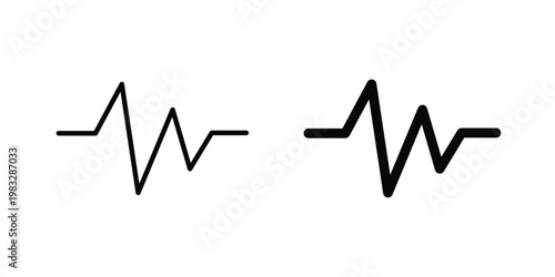 Pulse icon Flat and linear stroke vector design isolated illustration.