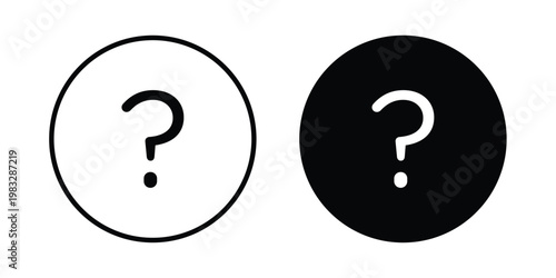 Question icon Flat and linear stroke vector design isolated illustration.