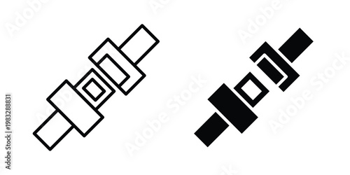 Seat Belt icon Flat and linear stroke vector design isolated illustration.