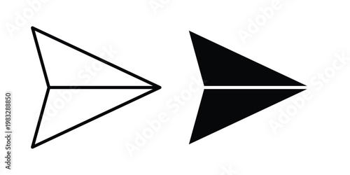 Send icon Flat and linear stroke vector design isolated illustration.