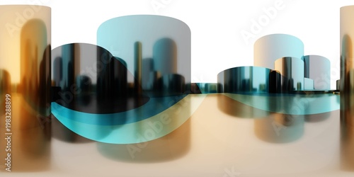 Environment map. HDRI map. Equirectangular projection. Spherical panorama. Abstract background, Abstract cubes background, multicub background, square abstraction