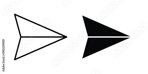 Send icon Flat and linear stroke vector design isolated illustration.