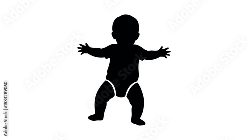 Baby Silhouette Icon Infant Child Vector