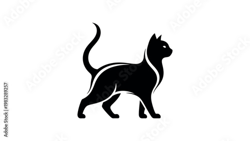 Cat Silhouette Icon Domestic Pet Animal Vector