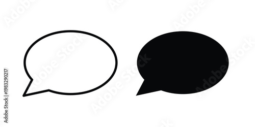 Speech bubble icon Flat and linear stroke vector design isolated illustration.