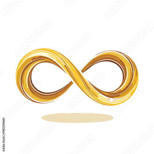 Abstract golden infinity symbol concept of eternity endless possibilities