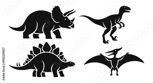 Dinosaur Silhouettes Set: Prehistoric Creatures Collection