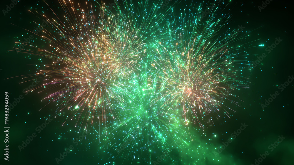 Fototapeta premium Colorful fireworks illuminate the night sky, creating a festive atmosphere of celebration and joy.
