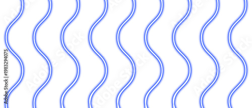 Minimalist blue wavy lines pattern, geometric vertical wave texture, repeating curved line art for modern graphic design and textile prints isolated on Transparent Background