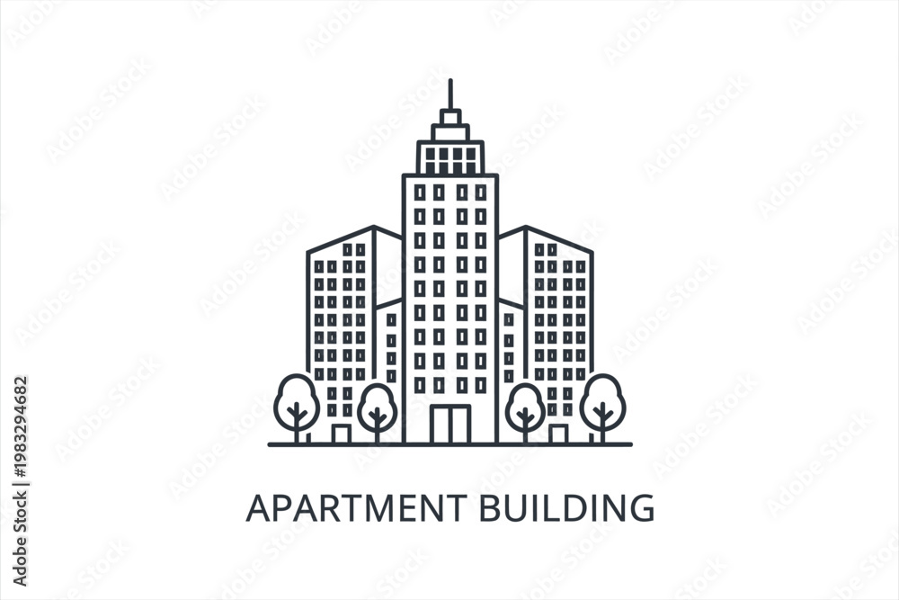 Fototapeta premium Apartment Building Icon