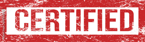 A prominent red rubber stamp with distressed edges clearly displays 'CERTIFIED' in white block letters.