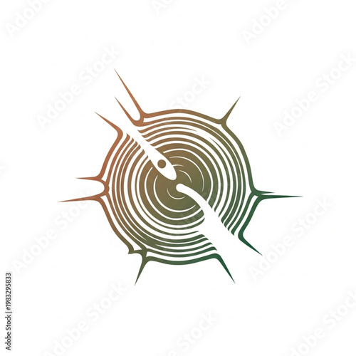 Tree Stump Cross Section Rings Illustration.