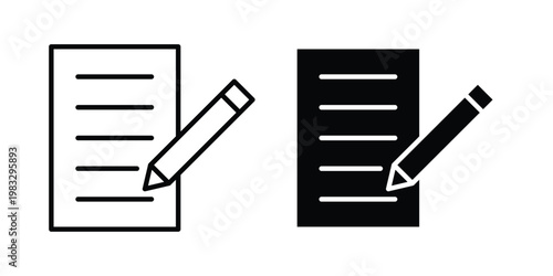 Writing icon Flat and linear stroke vector design isolated illustration.