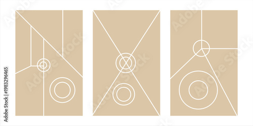 Image collage layout template. Beige mosaic mood board grid collection. Picture frame set. Photo album idea for banner, poster, comic page, flyer, brochure, booklet, memory wall design. Vector pack