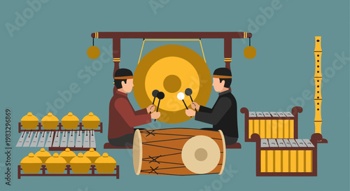 Two Men Making Traditional Chinese Instruments.