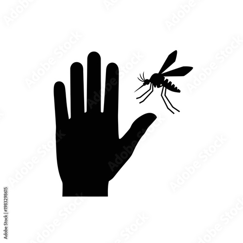 Hand Swatting Mosquito Icon for Pest Control