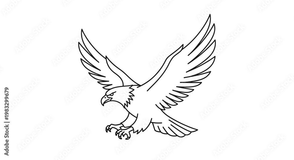 Obraz premium Eagle flying with outstretched wings soaring.