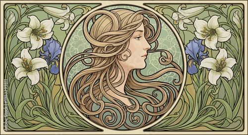 Woman with long flowing brown hair.