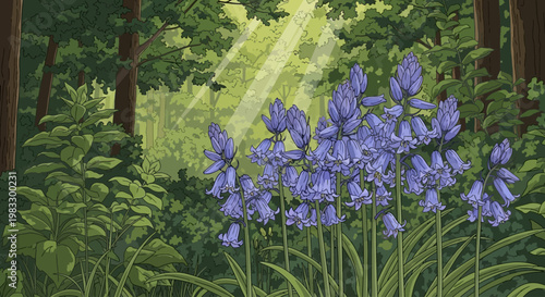 Purple Flowers in a Garden.