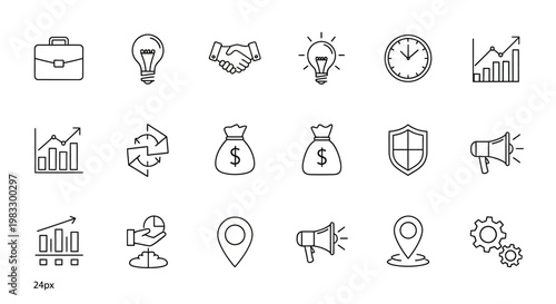 Business Finance Icons and Symbols.