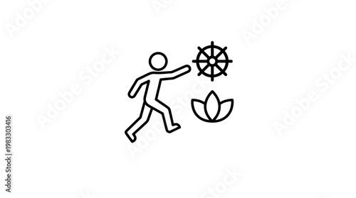 Minimalist Icon of Spiritual Journey and Enlightenment