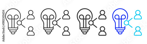 Idea Split icon collection creative outline style finance multiple thickness variations for angel investor startup growth business investment modern vector pack