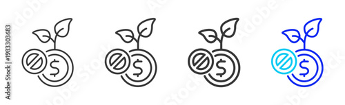 Risk Block icon collection creative outline style finance multiple thickness variations for angel investor startup growth business investment modern vector pack