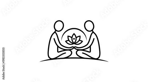 People Sharing Lotus Flower Wellness and Harmony Concept