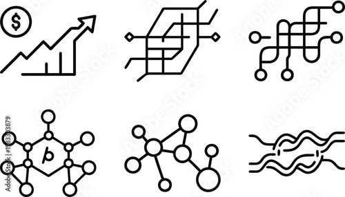 Abstract network connections and molecular structures symbolizing technology and science.